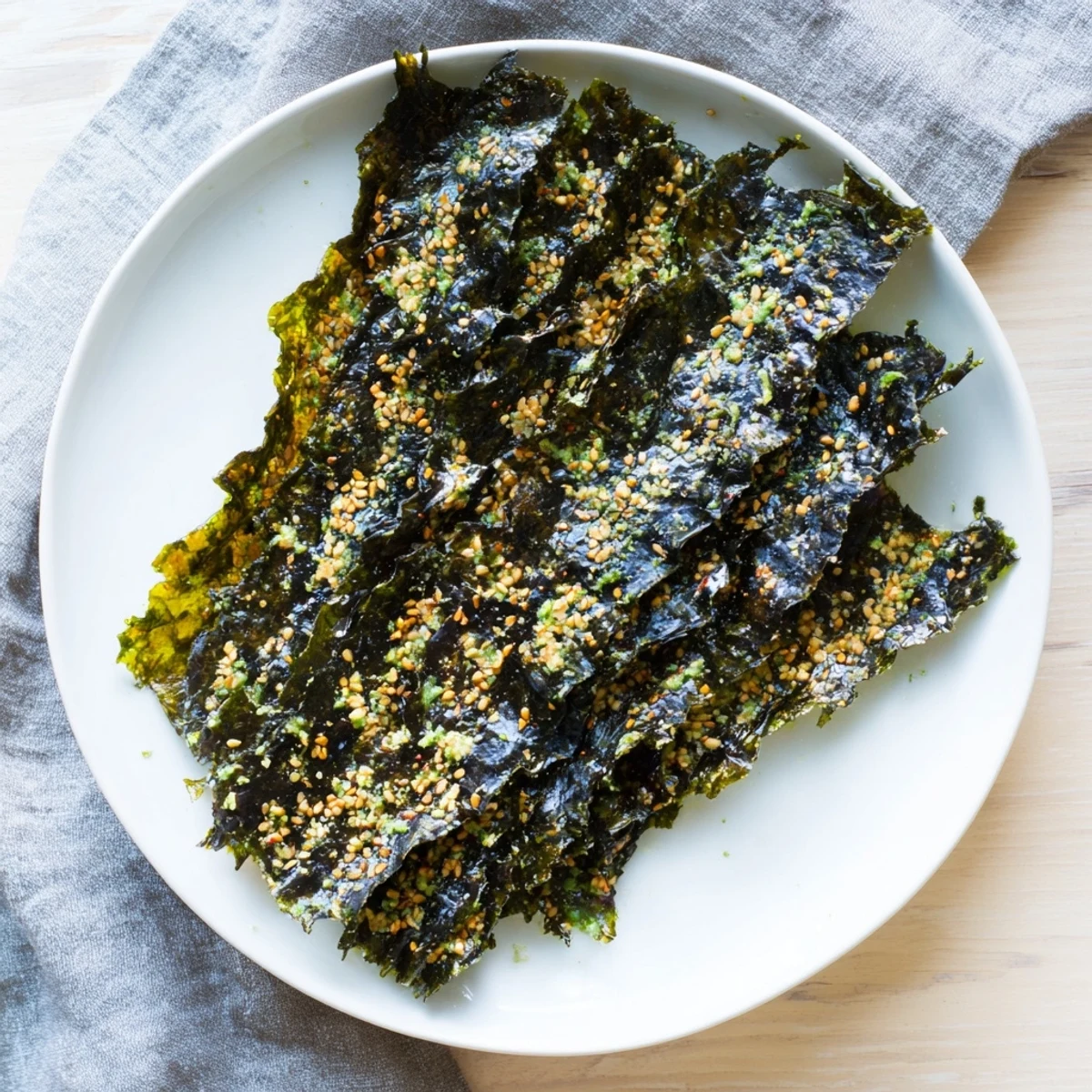 Close-up of baked Snacks de Vague Surf, a healthy vegan snack with a savory, umami flavor.