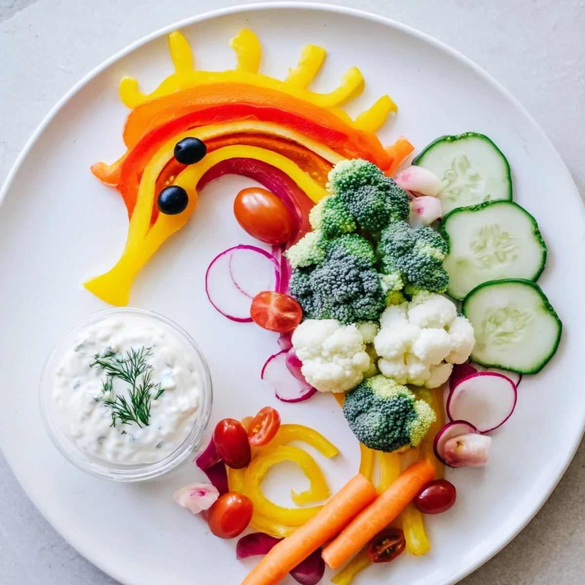 Seepferdchen Gemüseplatte kreativ