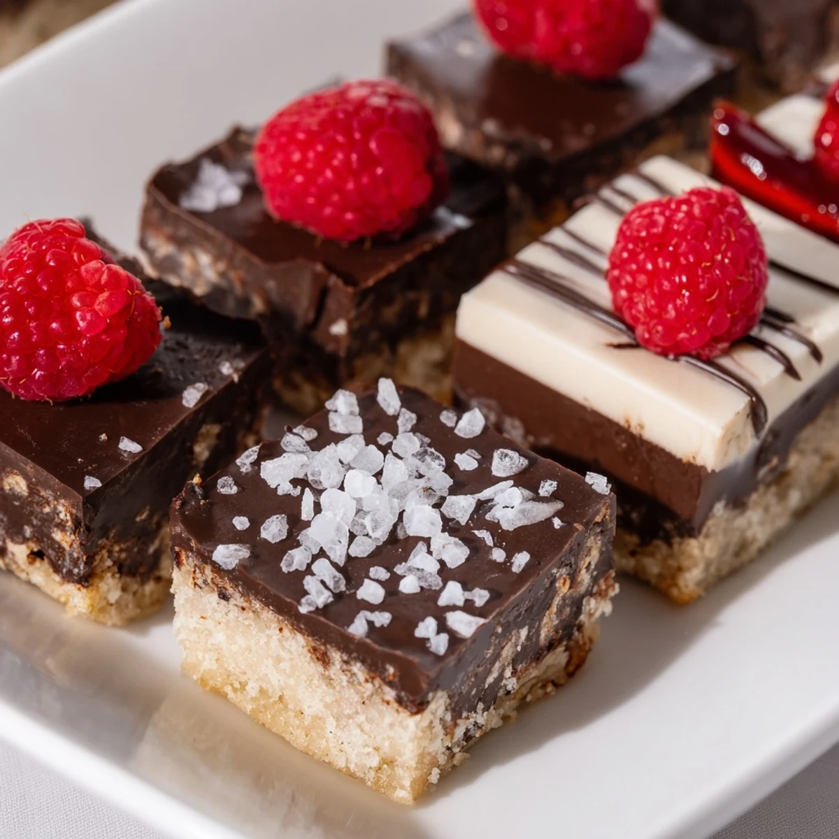 Close-up shot: a delicious display of The Checkerboard Terrace squares with varied sweet and salty flavors.