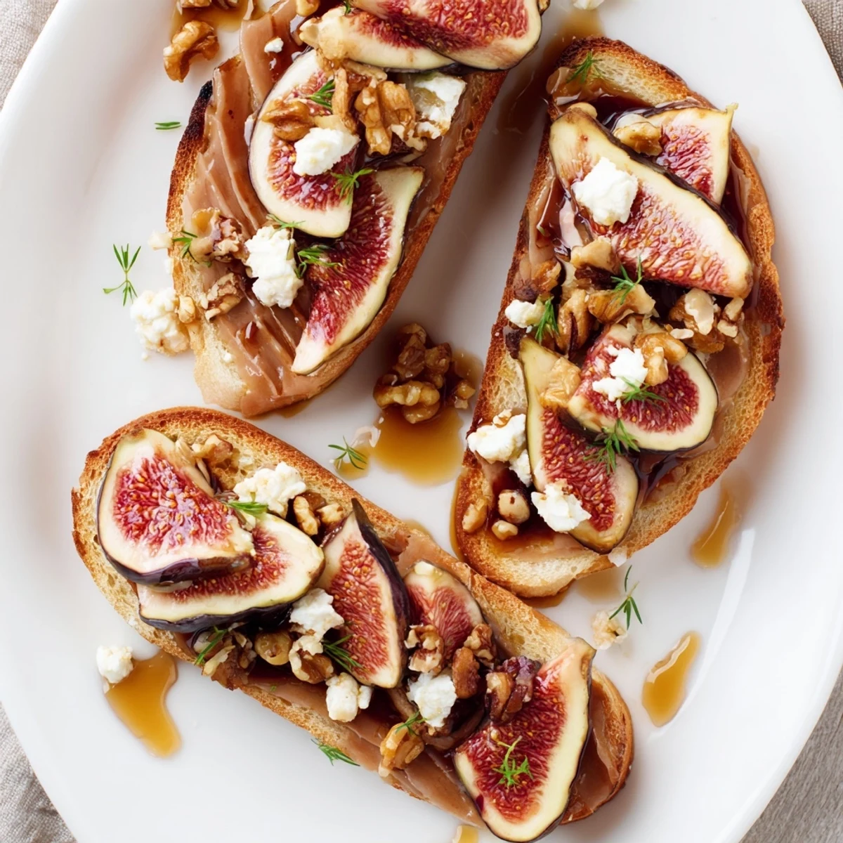 A platter displays The Royal Tapestry appetizer: pâté, figs, goat cheese, with thyme sprigs.