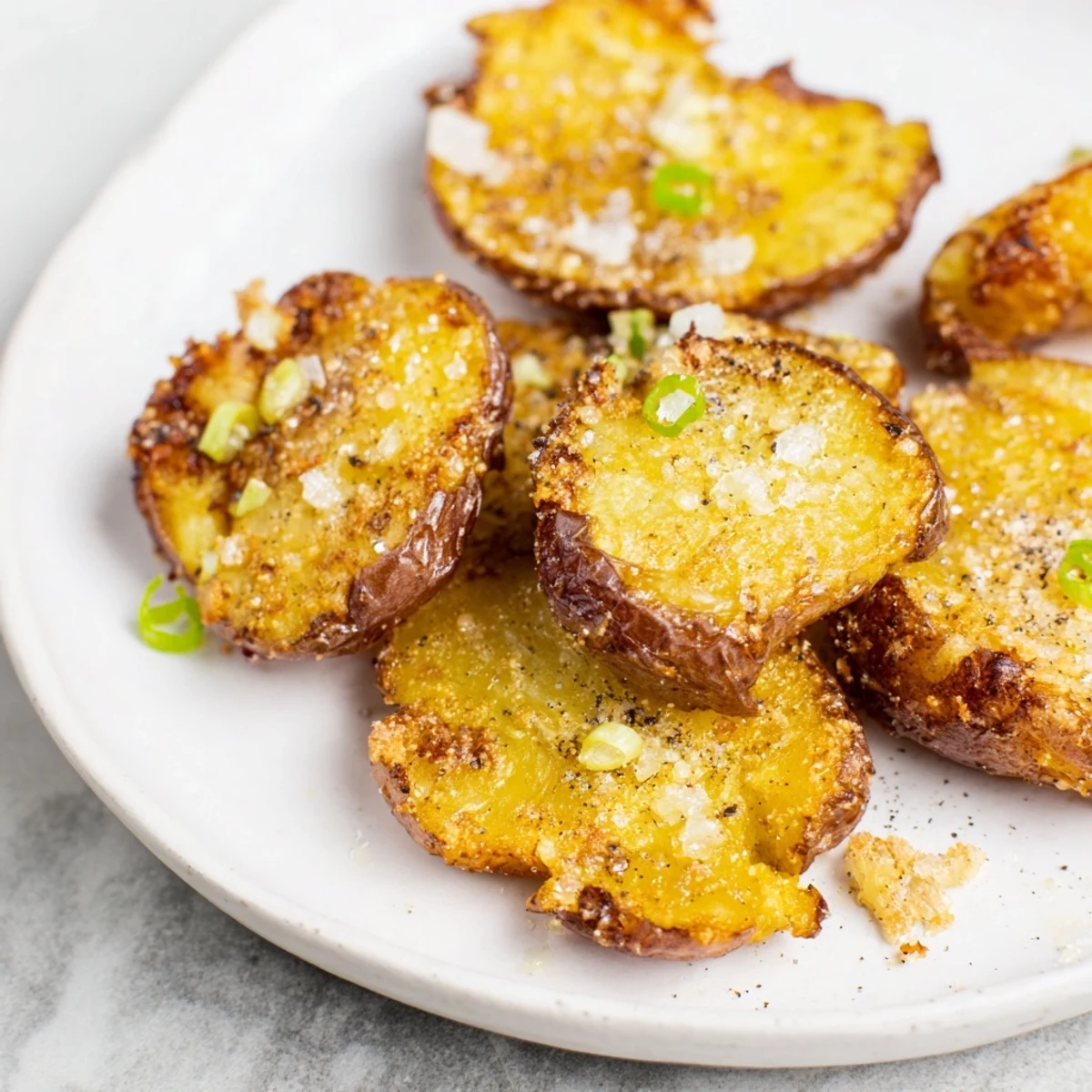 Crispy smashed green onions