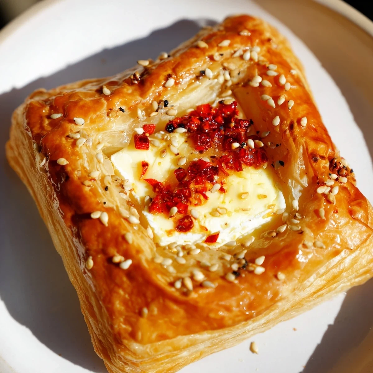 Chili Crisp Honey Brie Bites