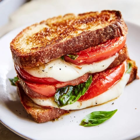 Tomate Basilikum Grillkäse Toast