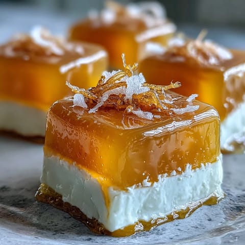 Köstliche vegane Mango-Agar-Agar-Würfel, geschichtet mit cremiger Kokosmilch, einem tropischen Genuss.