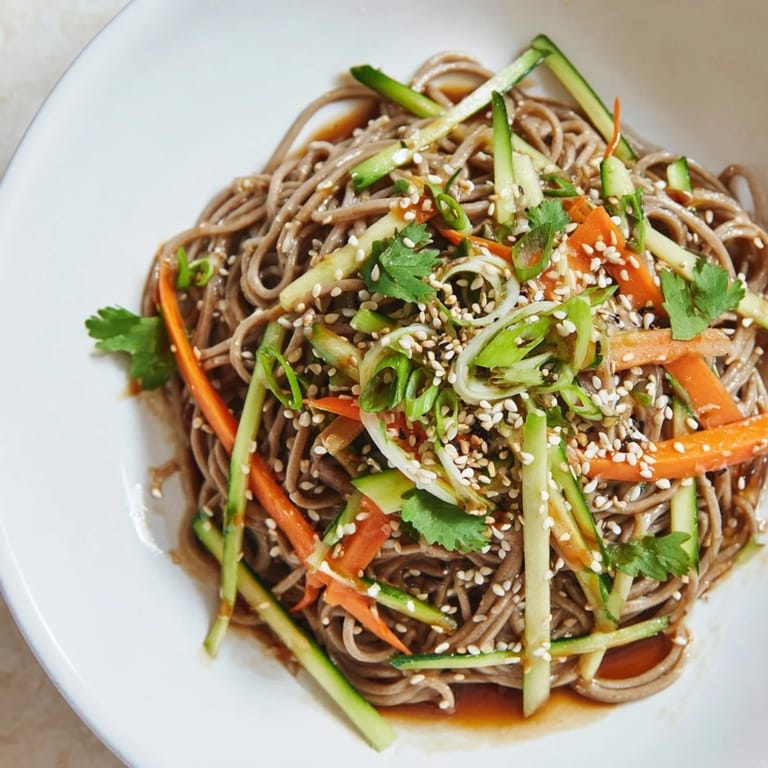 Savory Chilled Noodle Lunch Cups feature vibrant julienned carrots and cucumbers, ready to eat.