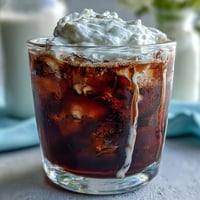 Schmackhafter Kaltkaffee mit Vanillesüßrahm, erfrischend auf Eis.